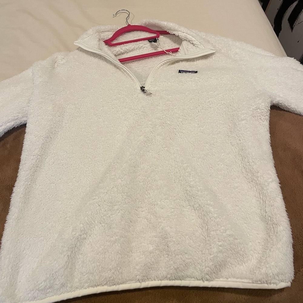 Patagonia White Fleece Quarter Zip Jacket
